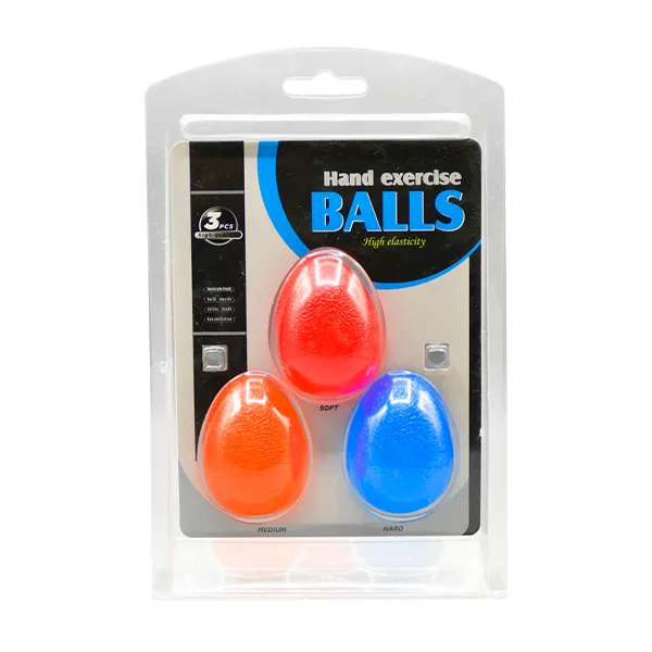 توپ تقویت مچ و انگشت دست ژله‌ای | بسته ۳ عددی با مقاومت نرم، متوسط و سخت