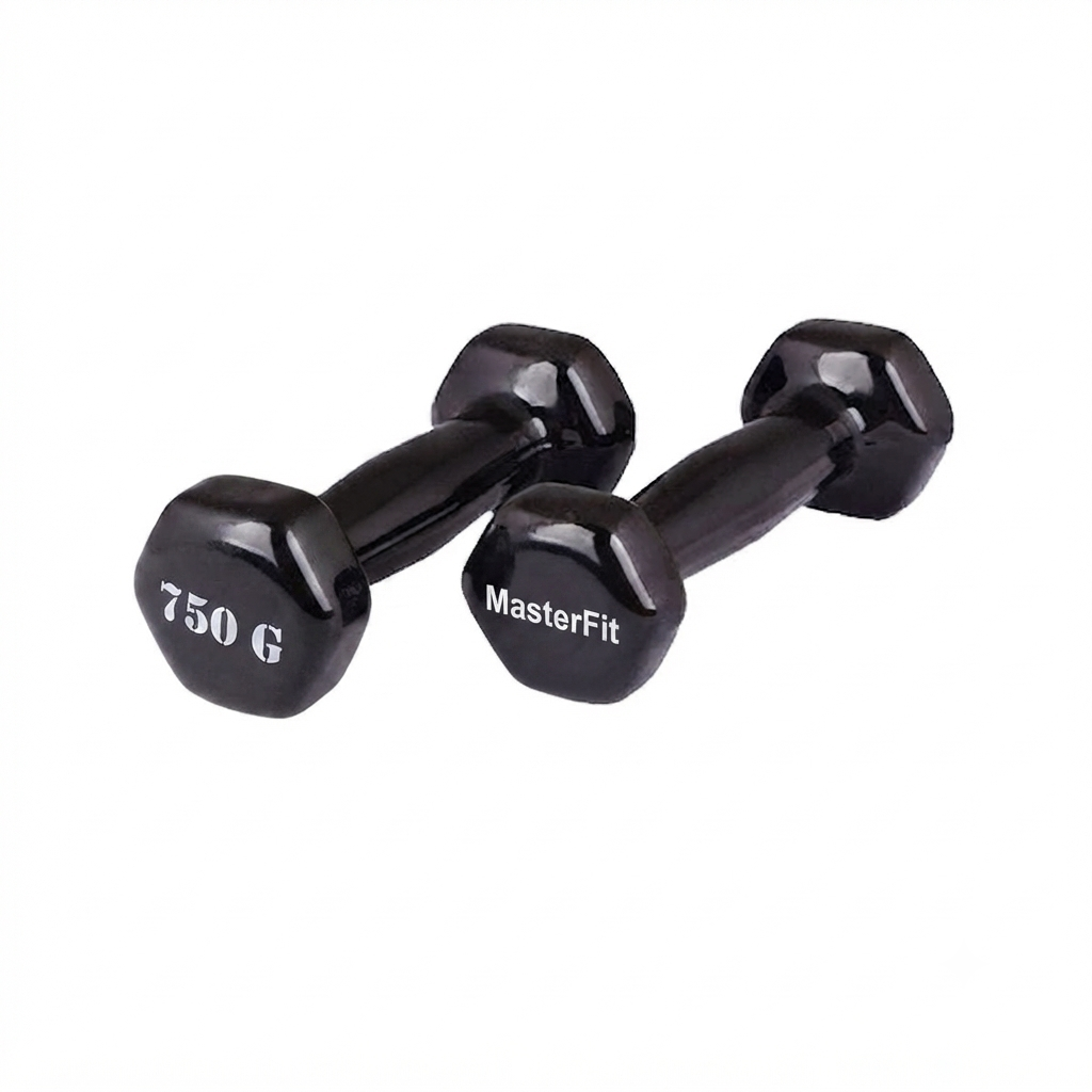 دمبل وزنه MasterFit مدل روکش دار وزن 750گرمی بسته 2 عددی