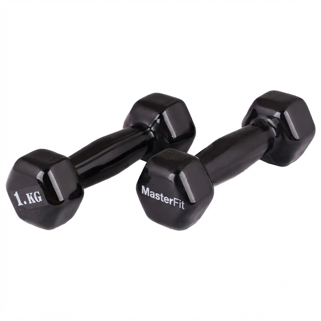 دمبل وزنه MasterFit مدل روکش دار وزن 1 کیلوگرمی بسته 2 عددی