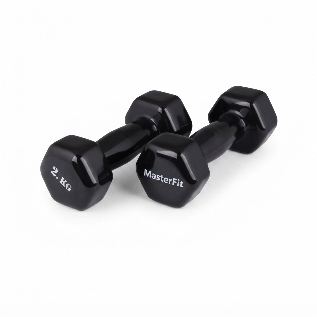 دمبل وزنه MasterFit مدل روکش دار وزن 2 کیلوگرمی بسته 2 عددی