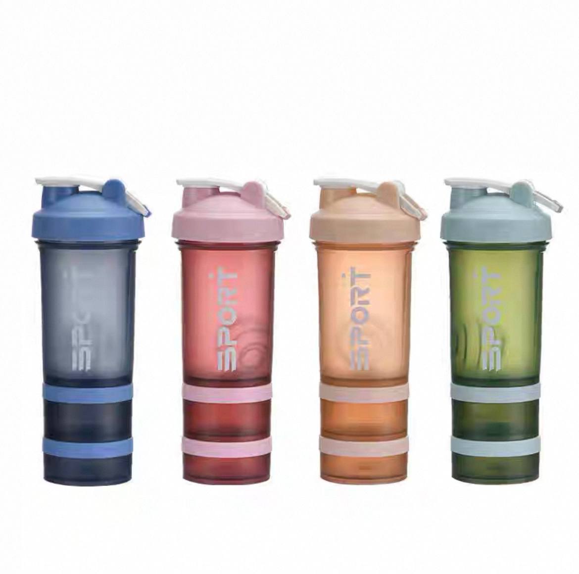 شیکر ورزشی ۳ لایه حرفه‌ای - ضد نشت و بدون BPA (مناسب بدنسازی)